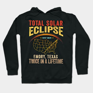 Emory Texas Tx Total Solar Eclipse 2024 Totality Hoodie